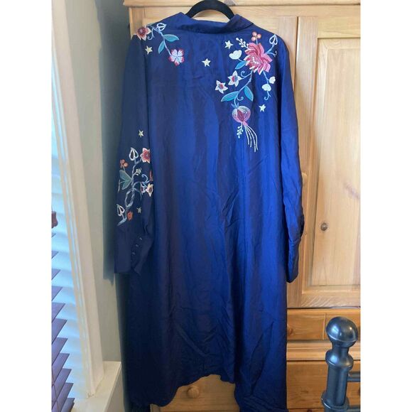 Johnny Was Workshop | Viola Wide Cuff Seaside Dress in 100% Silk | XL - Picture 8 of 10